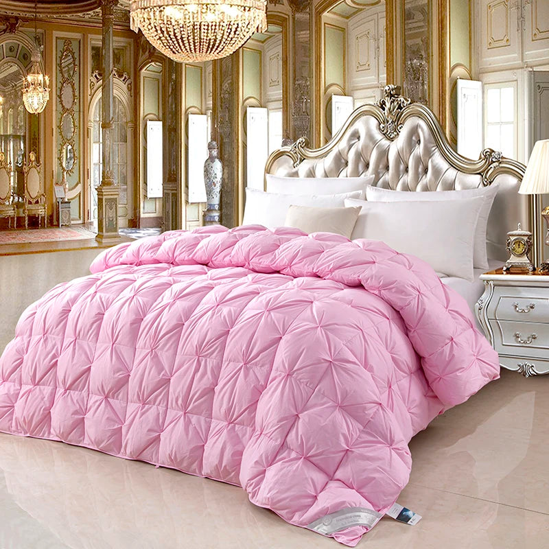 100% white goose down comforter, high-quality five-star hotel twisted flower comforter, pure cotton winter thick comforter