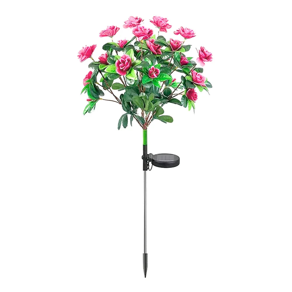 LED Solar Light Waterproof Azalea Solar Flowers Lamp Outdoor Decorative for Garden Yard Lawn Path Lighting Holiday Wedding Decor