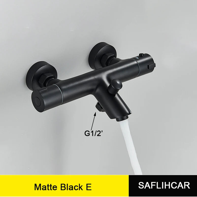 Chrome Thermostatic Shower Faucet Mixing Valve Thermostatic Shower Faucets Bathtub Faucet for Bathroom