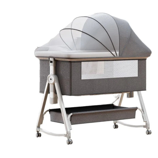 Movable newborn crib plus children's bed guardrail nursing table multi-functional baby crib can be folded