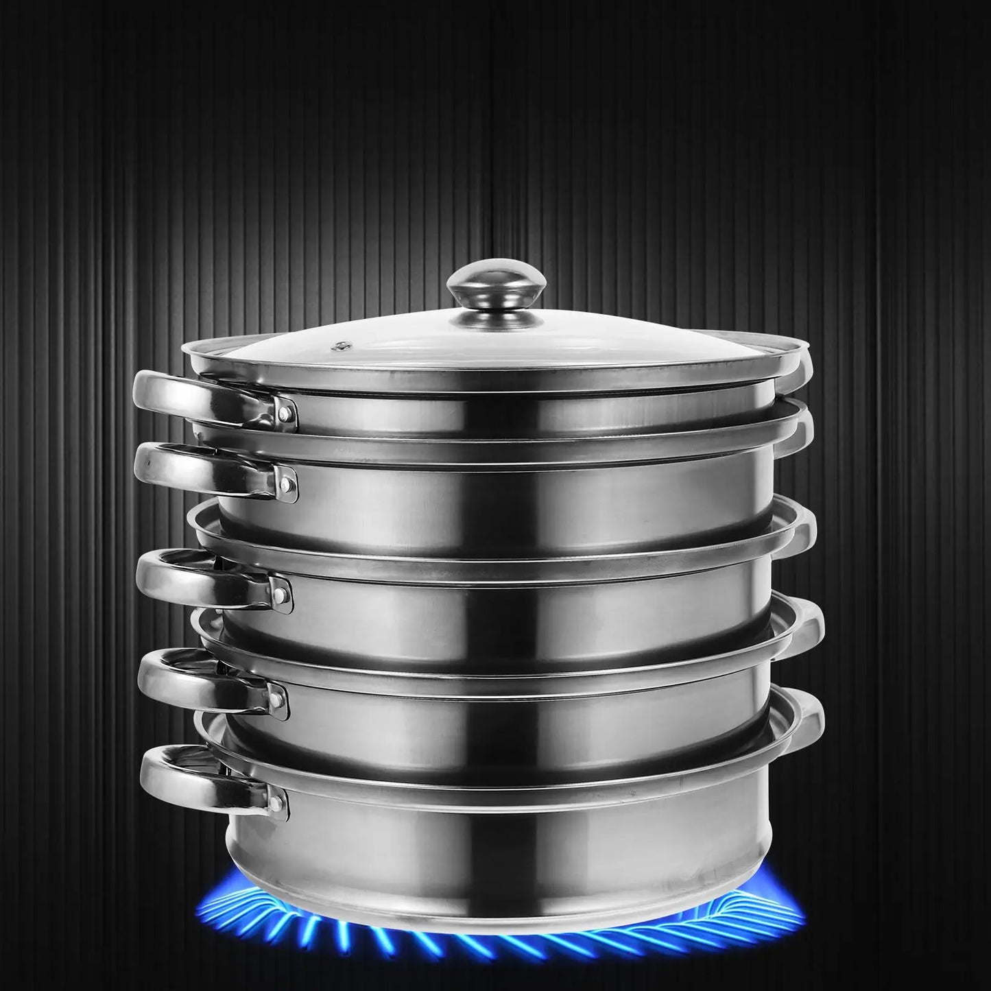 Accessories Stainless Steel Steam Hot Pot Soup Steaming Cookware Steamer Soup Dumpling Food Vegetable Steamer Stock with Lid
Kochtöpfe,Topf Set