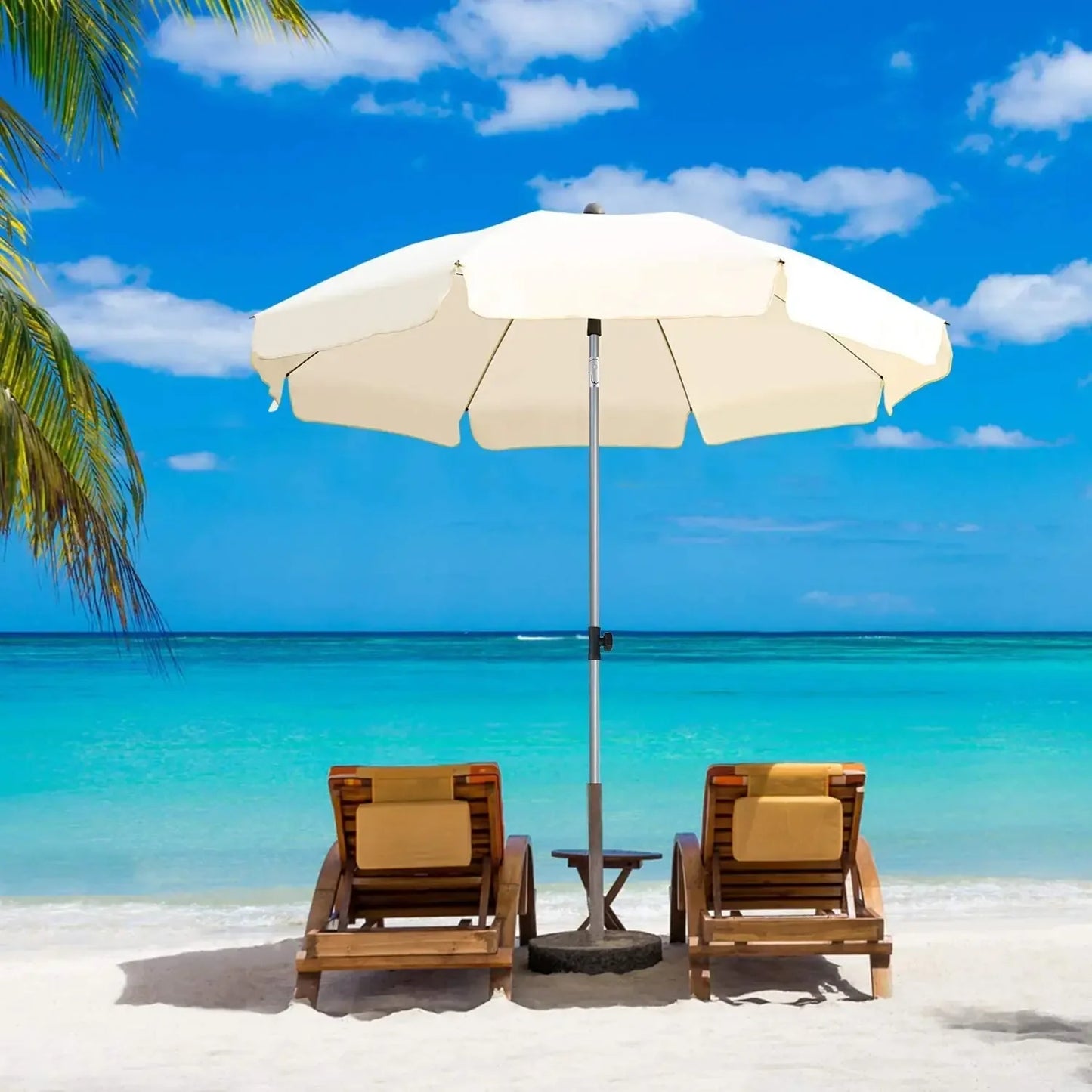 Parasol 200 Cm Round Parasols, Articulated UV Protection UPF 50+,Rainproof Garden Umbrella,Patio Umbrella 160G/m² Beach Umbrella