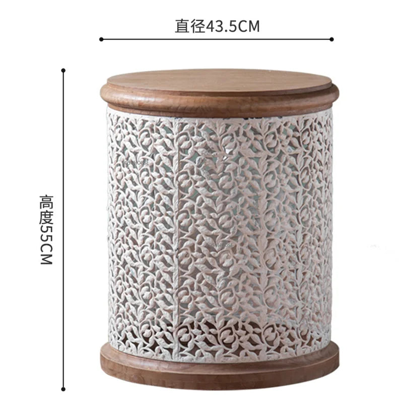 Modern Round Coffee Table Solid Wood Retro Low Table Home Furniture Modern Minimalist Designer Living Room Sofa Side Table