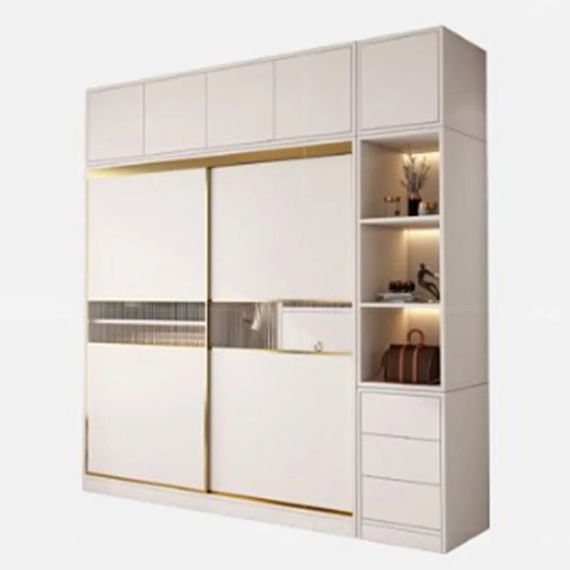 Bedroom Sliding Doors Wardrobe Storage Multifuncion Wooden Bedroom Wardrobe Portable Partitions Vestidores Unique Furniture