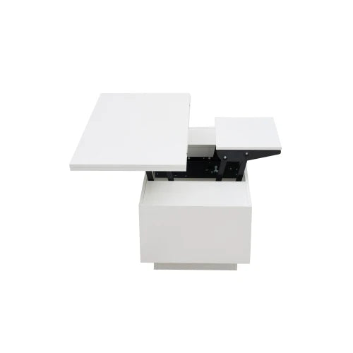 Modern white coffee table with double lifting mechanism, hidden storage spaceload-bearing up to 50 kg,Suitable for living room