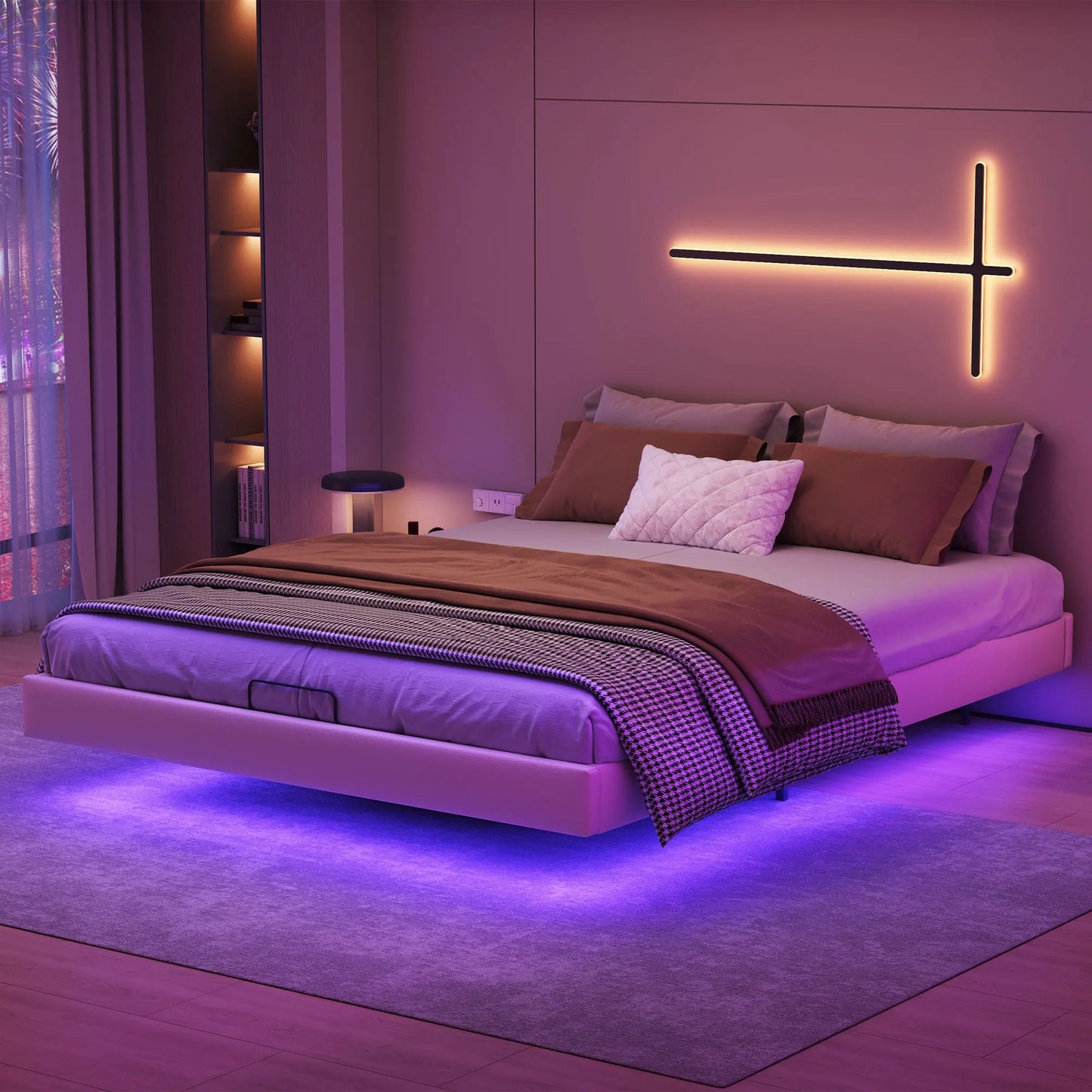 Anajqaqia Upholstered Bed with Storage , with Light, 160x200cm