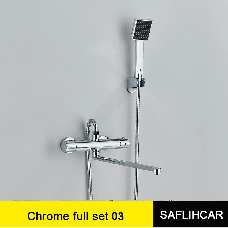 Chrome Thermostatic Shower Faucet Mixing Valve Thermostatic Shower Faucets Bathtub Faucet for Bathroom