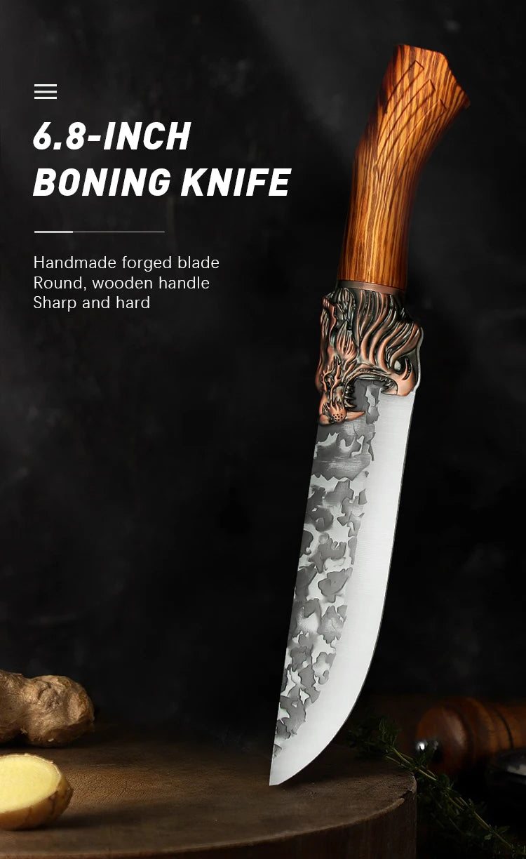 6" Butcher Knife Stainless Steel Boning Knife Handmade Forging Chef Knives meat cleaver knife 3cr13mov kitchen knives set