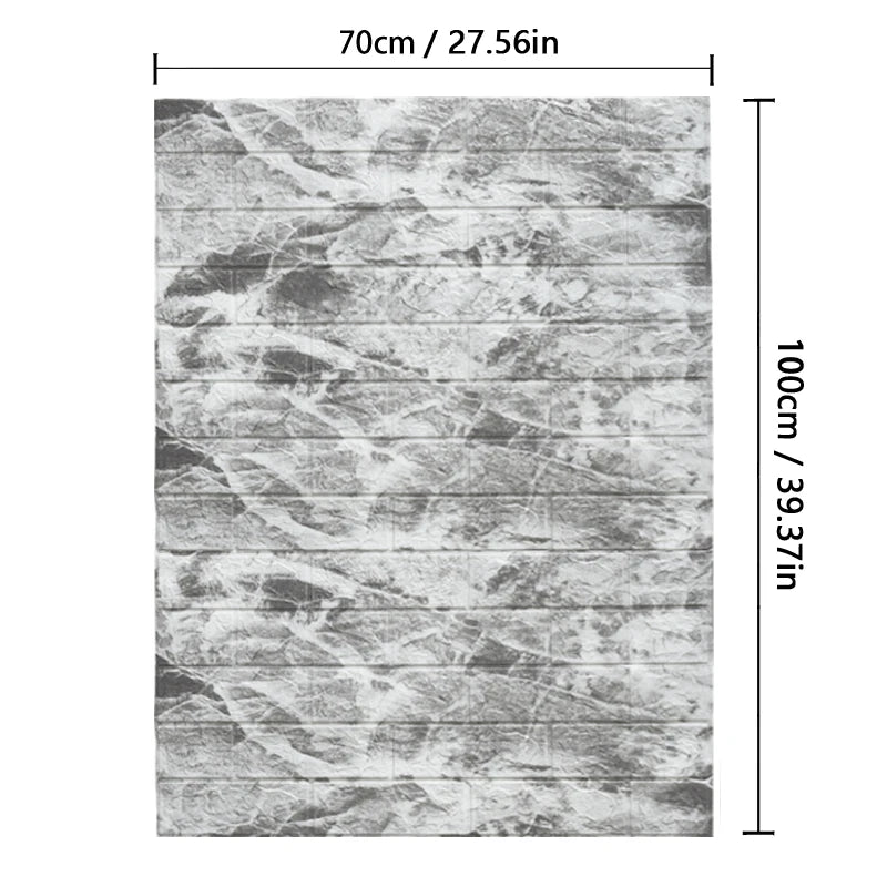 70cmx1m Waterproof and Moisture-proof Self-adhesive DIY Wallpaper Living Room 3D Imitation Brick Bedroom Home Decoration