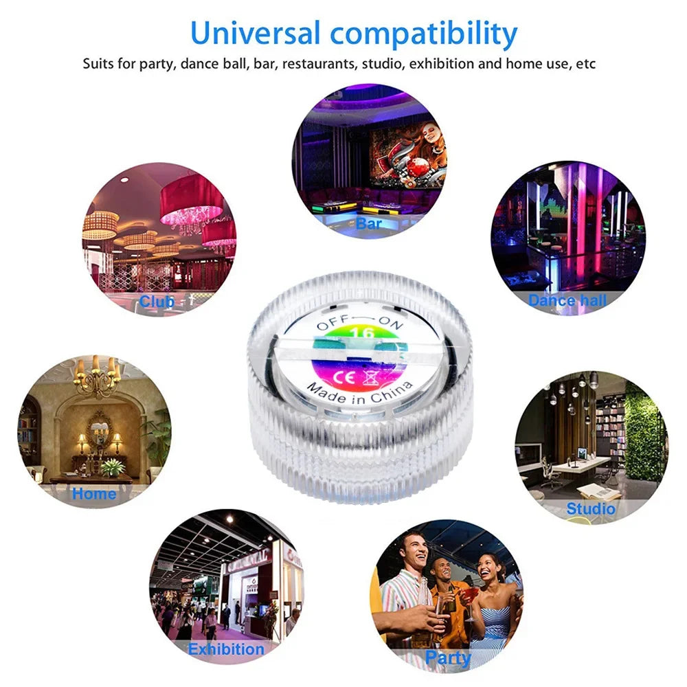 IP68 RGB Submersible Light 21/24key Remote Control Battery Operated Underwater Night Lamp for Swim Pool Outdoor Garden Party