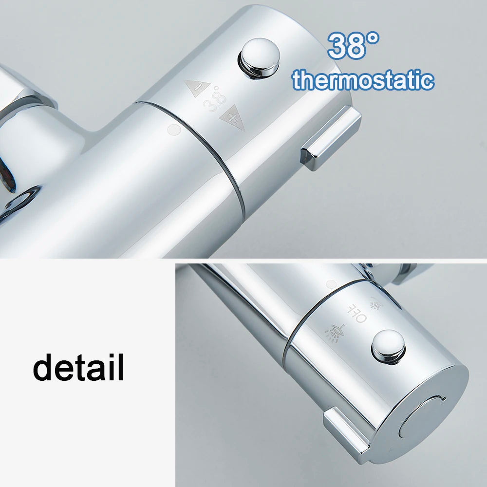 Chrome Thermostatic Shower Faucet Mixing Valve Thermostatic Shower Faucets Bathtub Faucet for Bathroom
