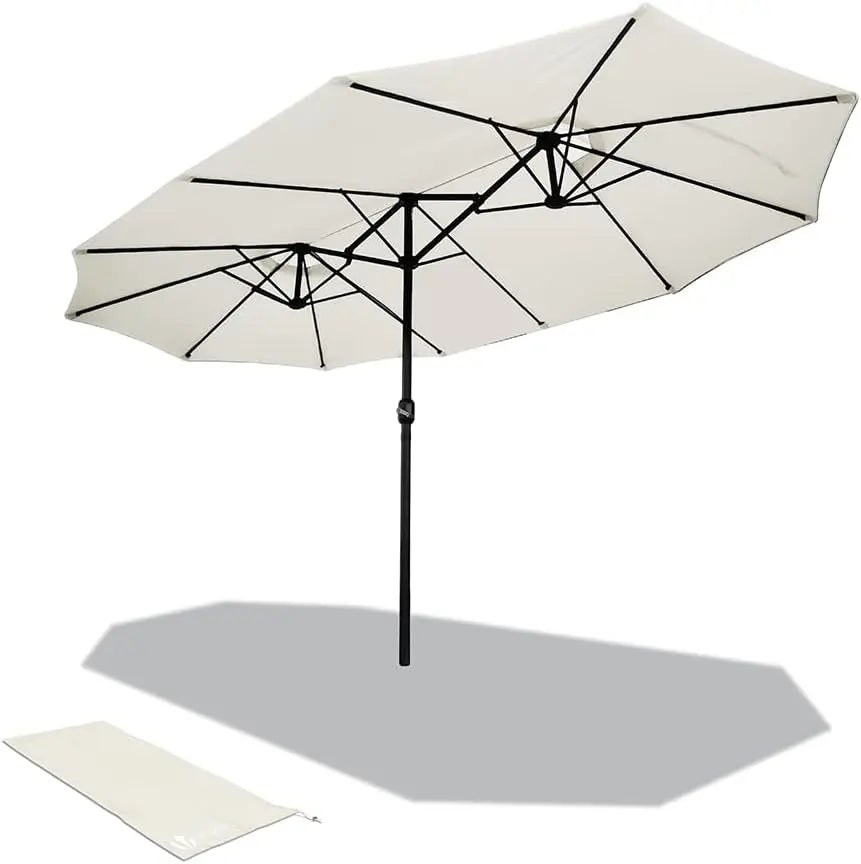 Double Sunshade with Hand Crank, Market Umbrella, Garden Umbrella, Terrace Umbrella, 460 X 270 Cm, Parasol