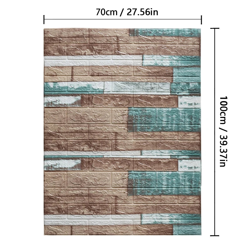 70cmx1m Waterproof and Moisture-proof Self-adhesive DIY Wallpaper Living Room 3D Imitation Brick Bedroom Home Decoration