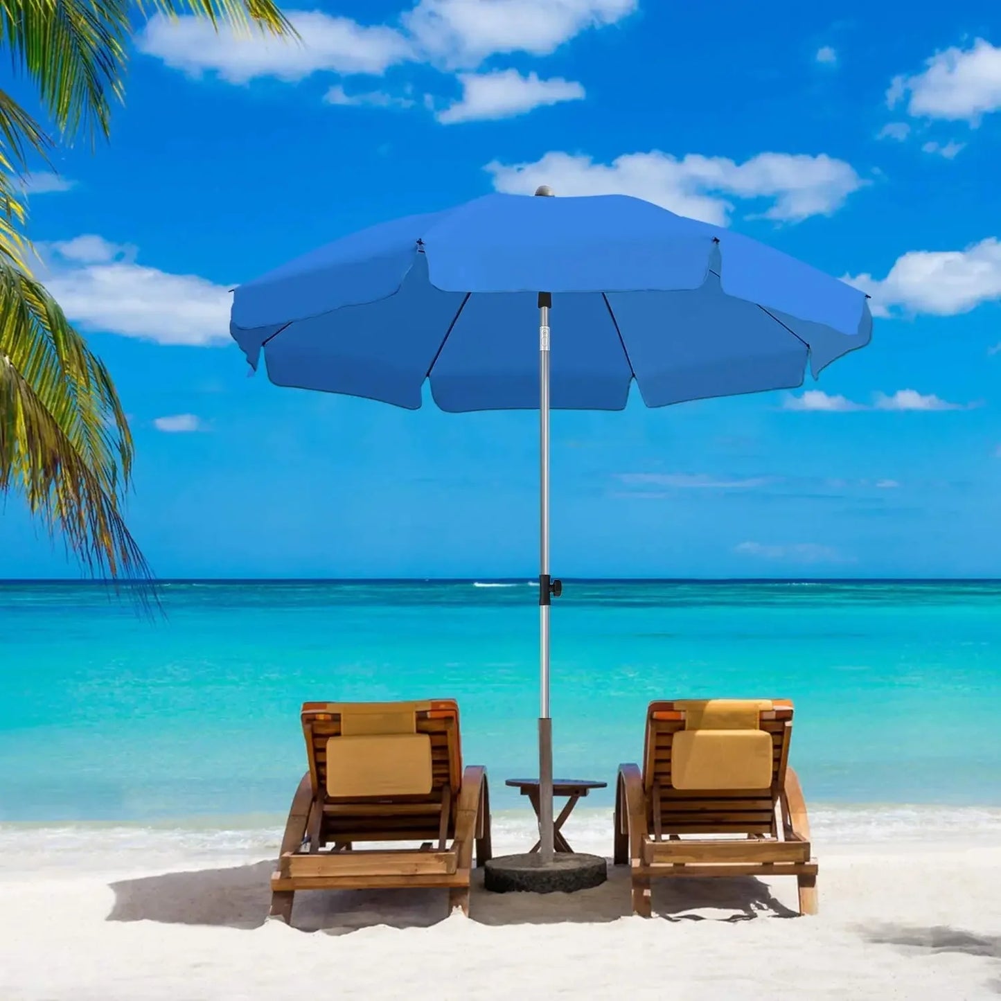 Parasol 200 Cm Round Parasols, Articulated UV Protection UPF 50+,Rainproof Garden Umbrella,Patio Umbrella 160G/m² Beach Umbrella