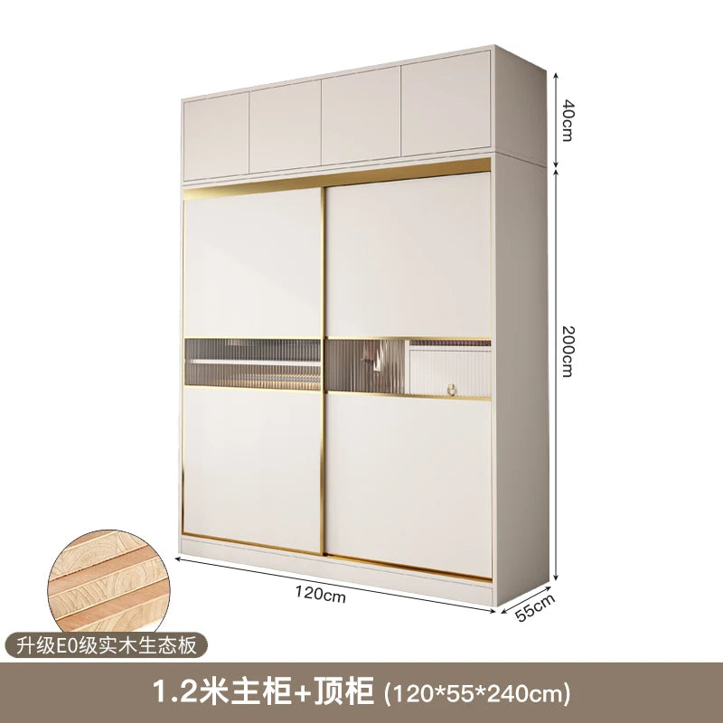 Bedroom Sliding Doors Wardrobe Storage Multifuncion Wooden Bedroom Wardrobe Portable Partitions Vestidores Unique Furniture