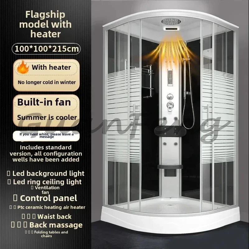 Prefabricated Bathroom Overall Room Pulley Glass Fan-Shaped Partition Bath Home Integrated Closed Bath Room