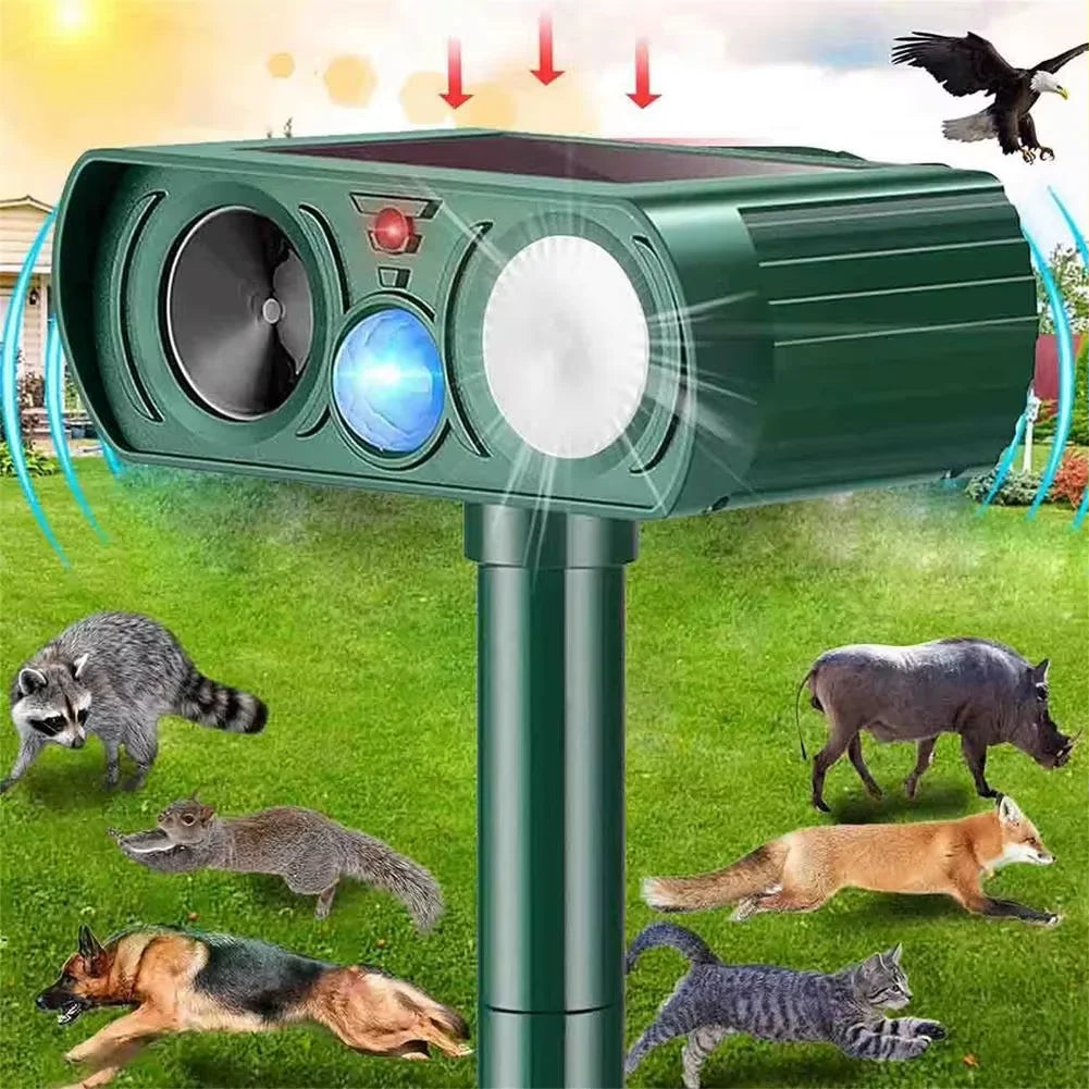 Ultrasonic Animal Repellant Cat Dog Repellant Solar Powered PIR Motion Detector Garden Waterproof Animal Deterrent For Farm Yard
