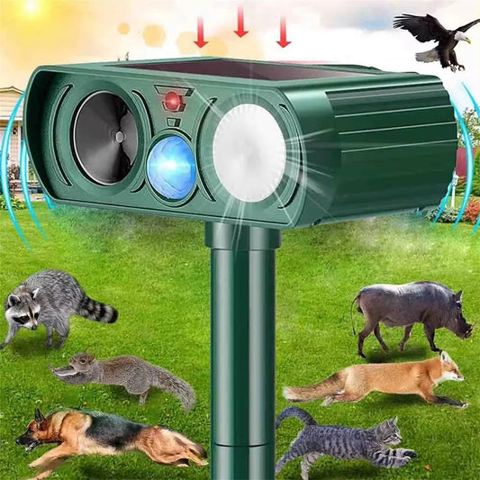 Ultrasonic Animal Repellant Cat Dog Repellant Solar Powered PIR Motion Detector Garden Waterproof Animal Deterrent For Farm Yard