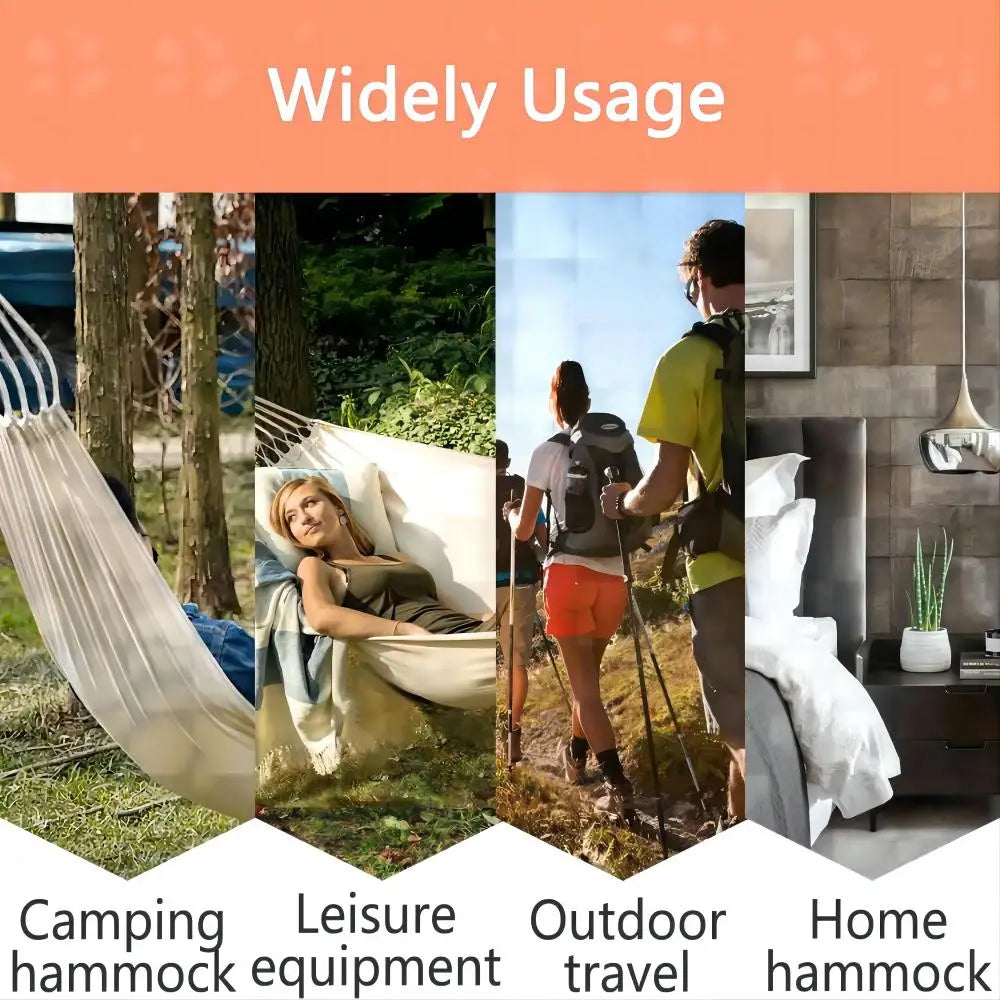 Portable Outdoor Garden Tourist Double Hammocks Travel Camping Leisure Sleeping Hanging Hammock Swing Nature Hike