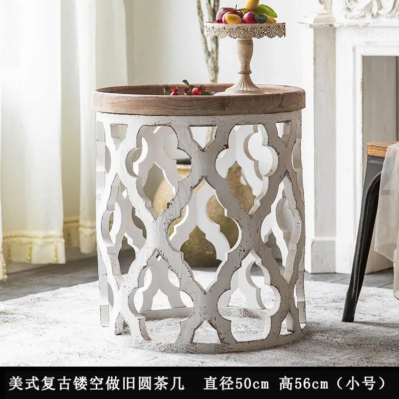 Modern Round Coffee Table Solid Wood Retro Low Table Home Furniture Modern Minimalist Designer Living Room Sofa Side Table