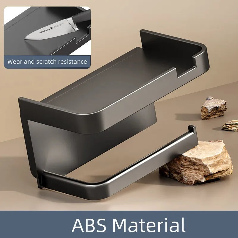 Wall Mounted Toilet Paper Holder Rustproof Thickened Plastic Storage Rack For Bathroom Kitchen Toilet Paper Roll Holder