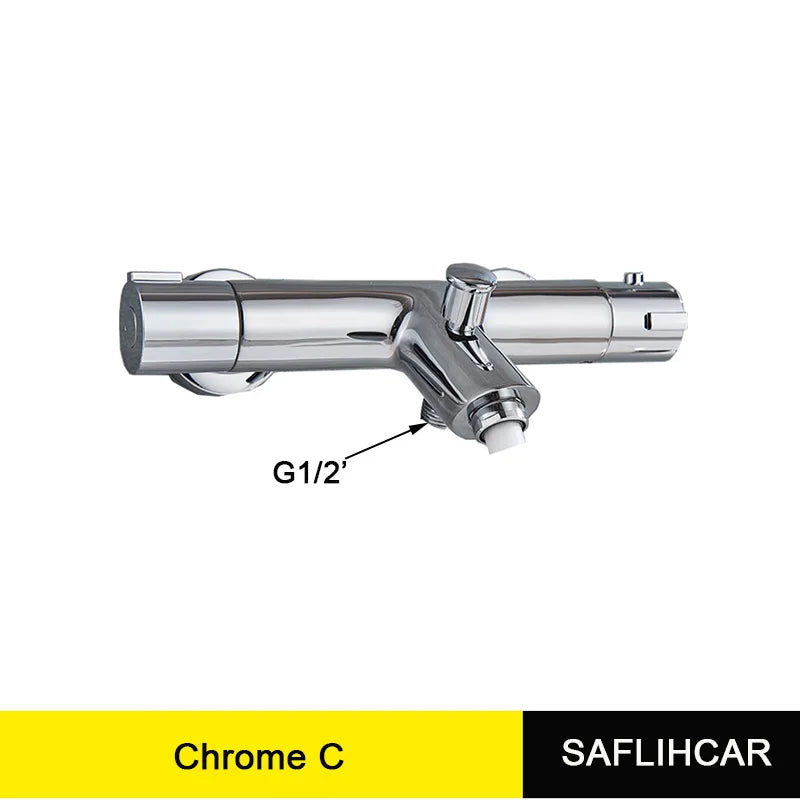 Chrome Thermostatic Shower Faucet Mixing Valve Thermostatic Shower Faucets Bathtub Faucet for Bathroom