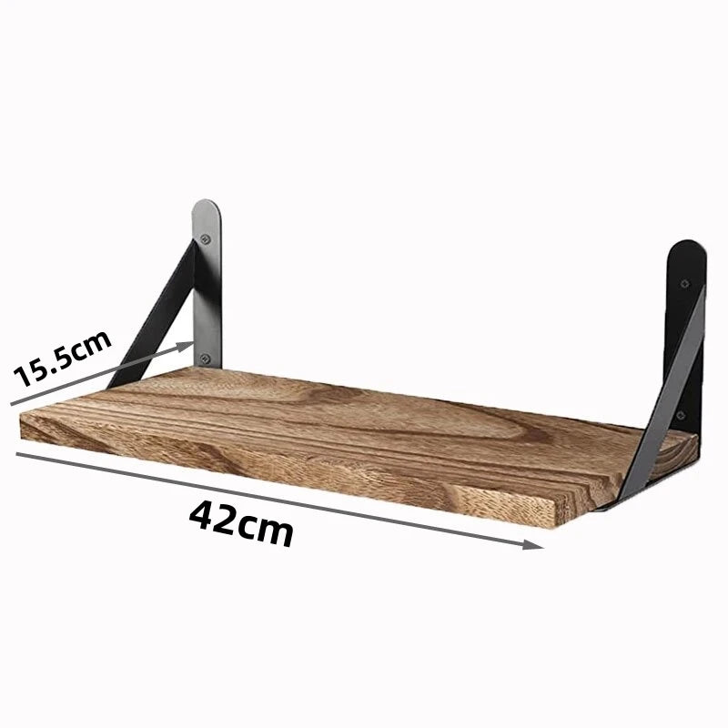 Wooden Wall Shelves Solid Wood Wall Hanging Floating Storage Shelf Bathroom Accessories Simple Design Shelves Supplies