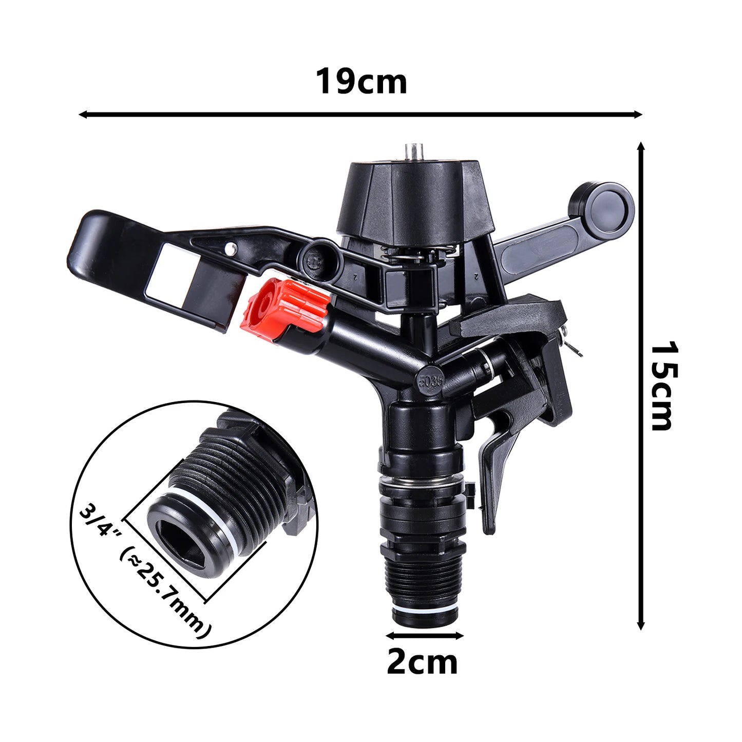 1/2"3/4" Inch Male Thread Rocker Sprinklers 360 Angle Rotating Sprinkler Agriculture Lawn Watering Garden Irrigation Device 1Pc