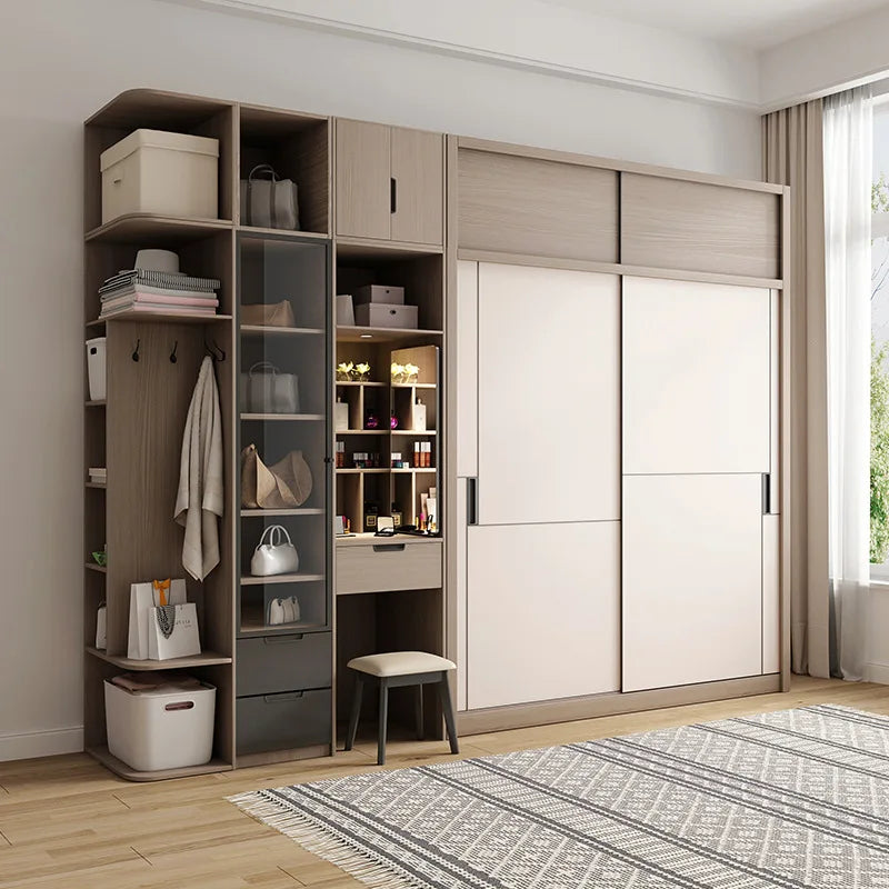 Bedroom Wardrobe Modern Simple Panel Combination Two Door Three Door Sliding Door Large Wardrobe Sliding Wardrobe