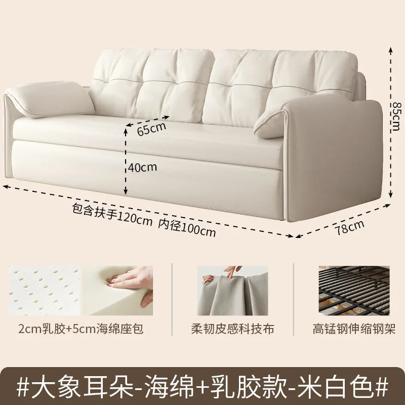 Elephant Ears Folding Sofa Bed Integrated Small Unit with Multi functional Living Room