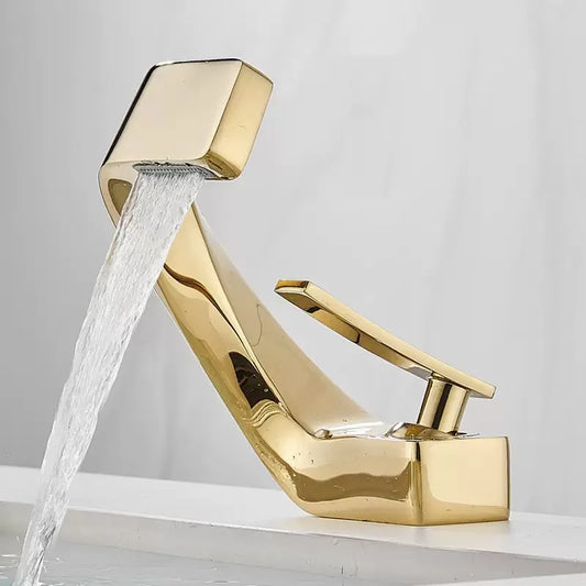 Single Handle Single Hole Fashion Wash Basin Sink Faucet Hot and Cold Bathroom Faucet Deck-mounted Faucet