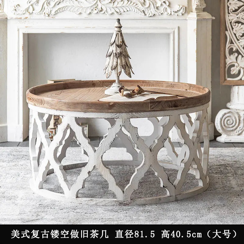 Modern Round Coffee Table Solid Wood Retro Low Table Home Furniture Modern Minimalist Designer Living Room Sofa Side Table