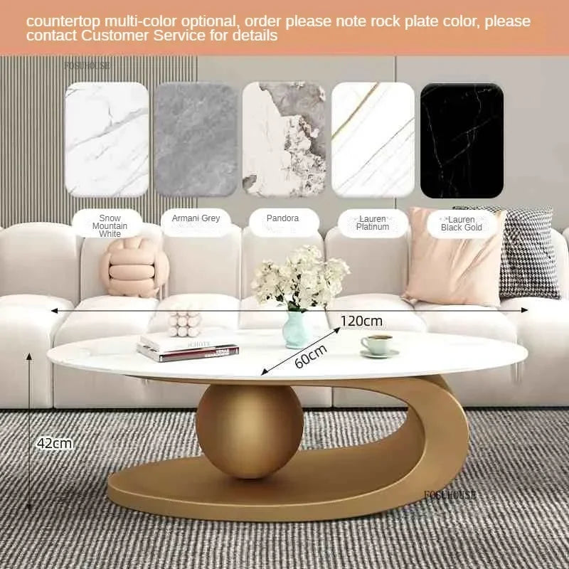 Modern Aesthetic Oval Coffee Tables Nordic Design Metal Modern Coffee Table Hotel Living Room Low Table Furniture for Home r