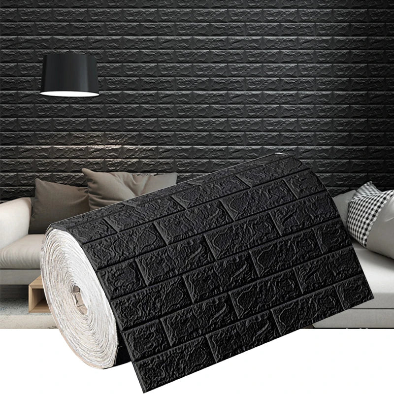 70cmx1m Waterproof and Moisture-proof Self-adhesive DIY Wallpaper Living Room 3D Imitation Brick Bedroom Home Decoration