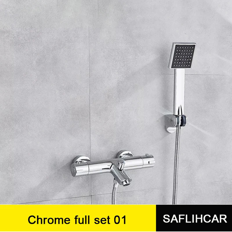 Chrome Thermostatic Shower Faucet Mixing Valve Thermostatic Shower Faucets Bathtub Faucet for Bathroom
