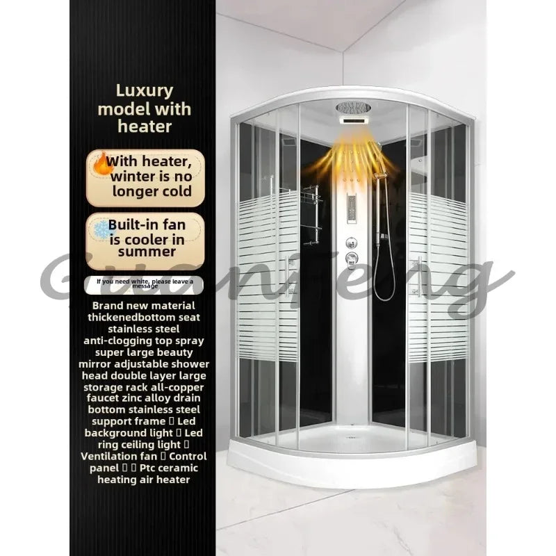 Prefabricated Bathroom Overall Room Pulley Glass Fan-Shaped Partition Bath Home Integrated Closed Bath Room