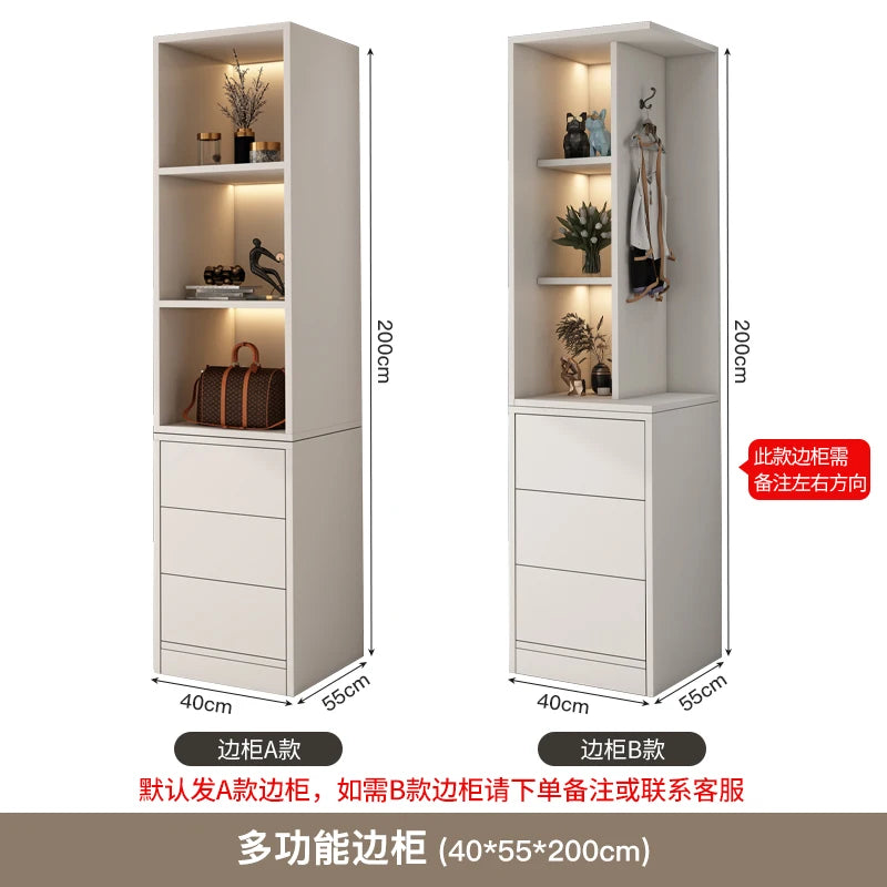 Bedroom Sliding Doors Wardrobe Storage Multifuncion Wooden Bedroom Wardrobe Portable Partitions Vestidores Unique Furniture