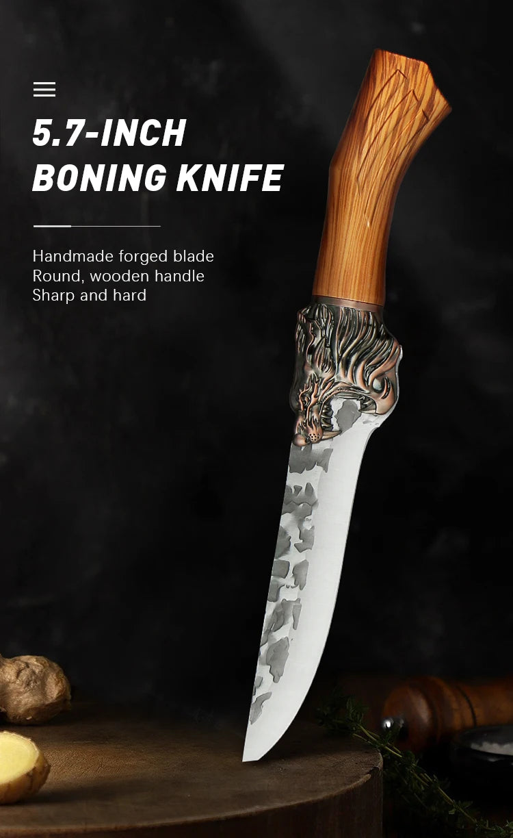 6" Butcher Knife Stainless Steel Boning Knife Handmade Forging Chef Knives meat cleaver knife 3cr13mov kitchen knives set