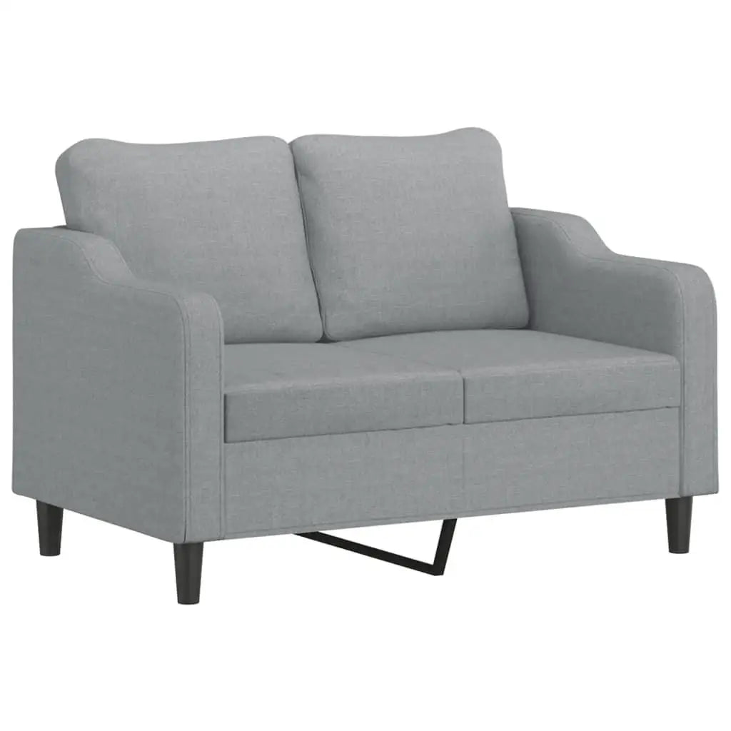 Comfortable Two-Piece Sofa Set with Cushions Light Gray Fabric Modern Living Room Furniture