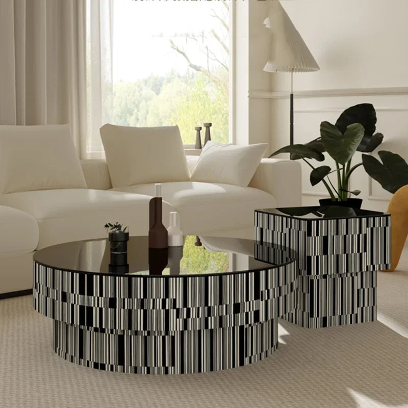 Clear Black Coffee Tables Luxury Round Unique Design Modern Coffee Tables Living Room Hotel Tavolino Da Salotto Home Furniture