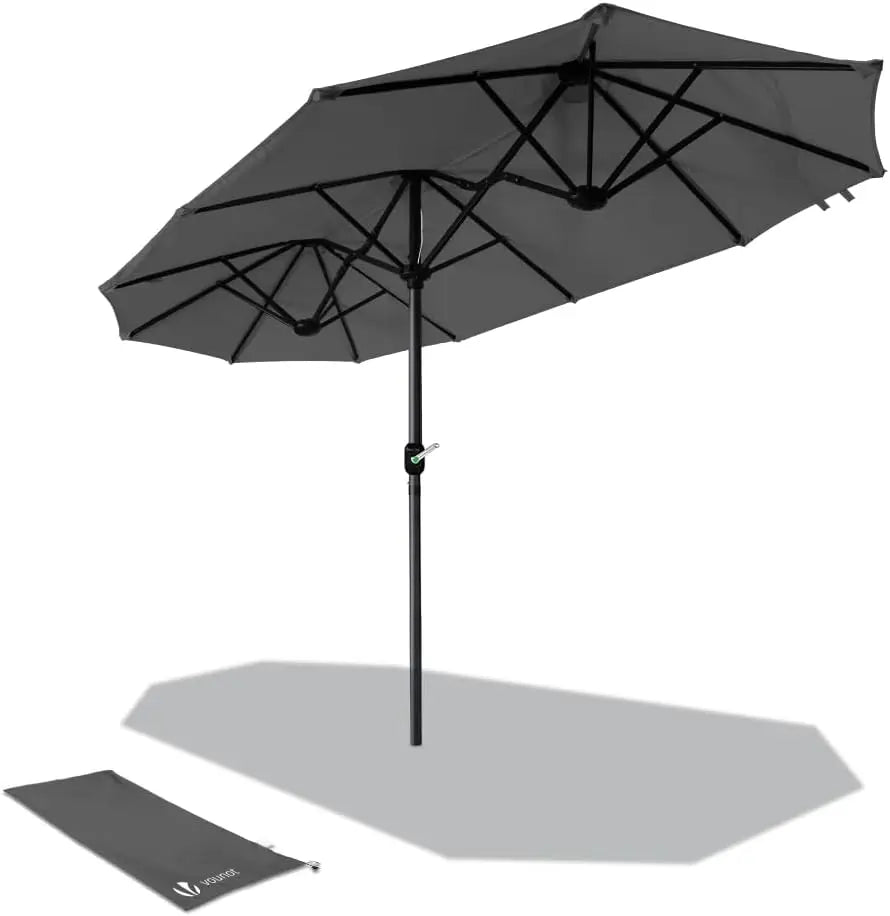 Double Sunshade with Hand Crank, Market Umbrella, Garden Umbrella, Terrace Umbrella, 460 X 270 Cm, Parasol
