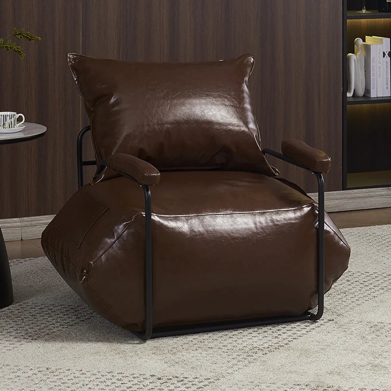 FULLLOVE Retro Lazy Living Room Sofas Chair Industrial Iron Single Bean Bag Chair Simple Luxury Balcony Leisure Lounge Chair New