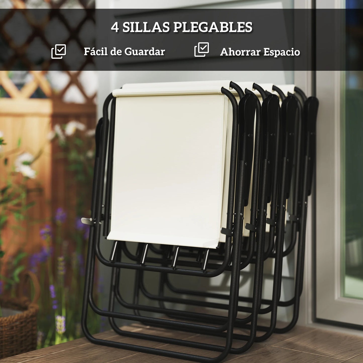 Outsunny 6-piece garden table and chair set with chairs table and Parasol