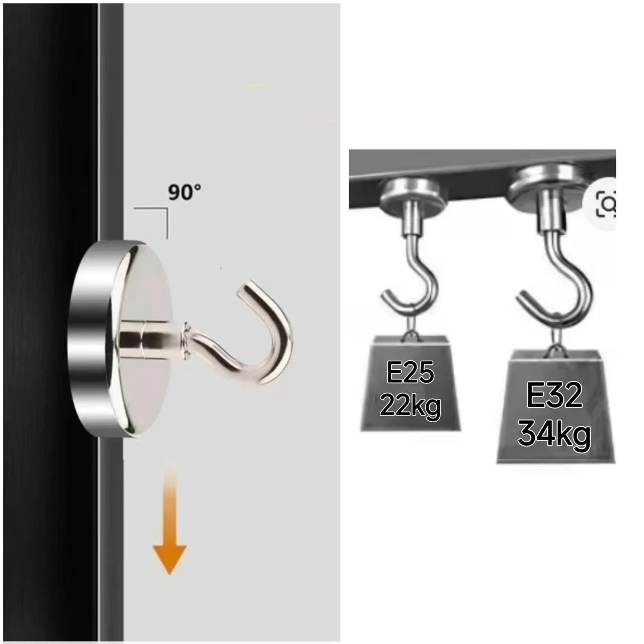 10PCS Strong Magnet Hooks Multi-Purpose Storage Hooks Home Kitchen Bar Key Universal Hooks Bathroom Hangers