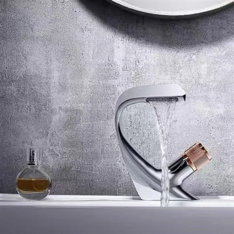 Waterfall faucet Stainless steel hot and cold water faucet G1/2 (20 mm) thread Wash basin faucet High-end art