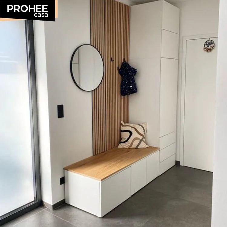 Simple design Living room furniture Household wooden entrance Shoe cabinet with seat