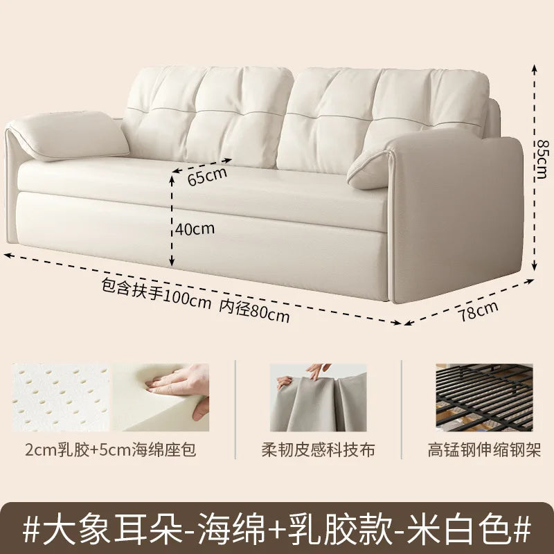 Elephant Ears Folding Sofa Bed Integrated Small Unit with Multi functional Living Room
