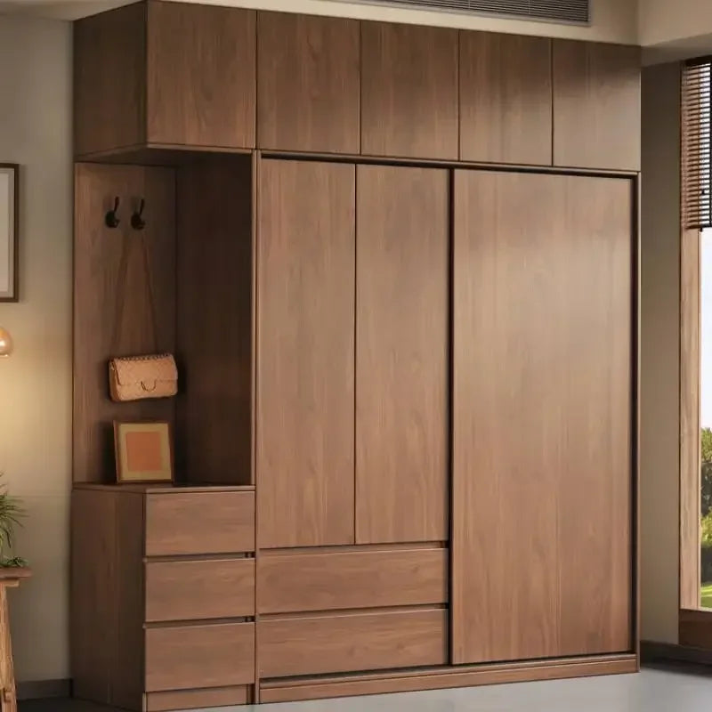 Aesthetic Luxury Orgnizer Wardrobes Wood Modular Stylish Wooden Wardrobe Bedroom Shelves Display Armario Ropero Furniture