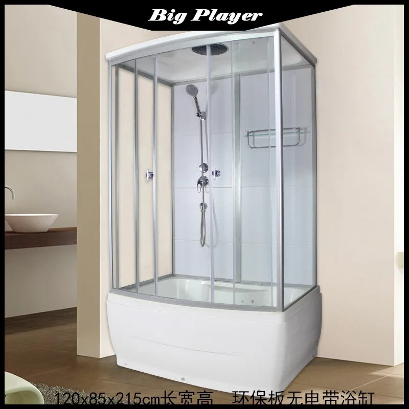 Shower Room with Steam Overall Rectangular Tempered Glass Partition Household Sliding Door Toilet Bath Room