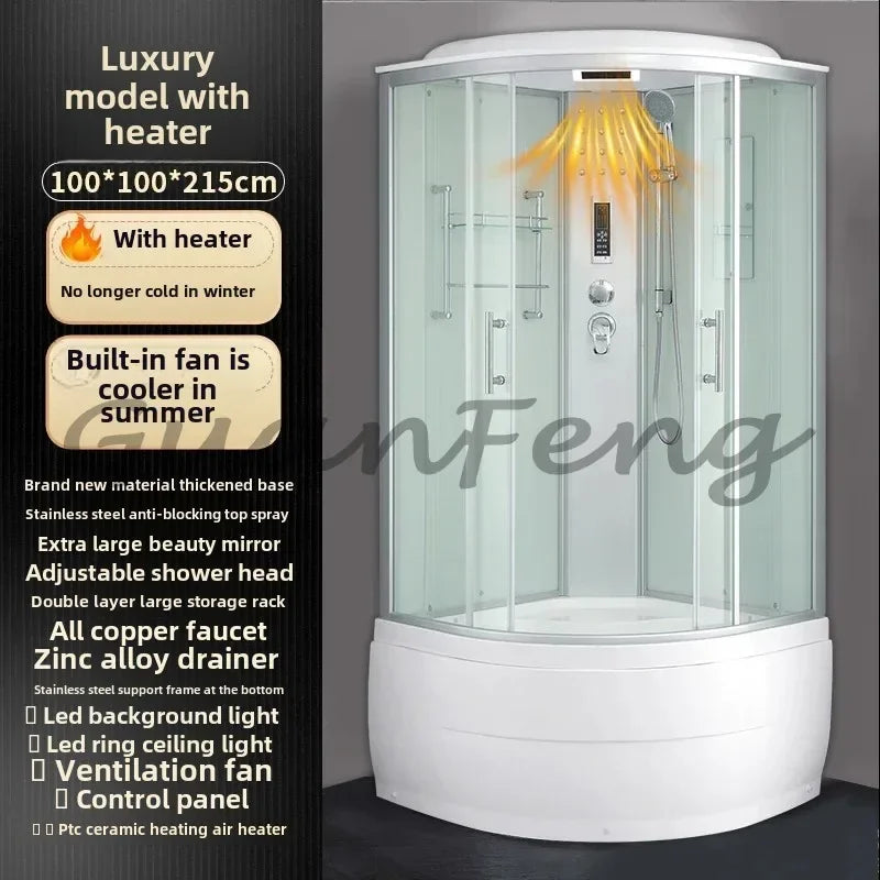 Prefabricated Bathroom Overall Room Pulley Glass Fan-Shaped Partition Bath Home Integrated Closed Bath Room